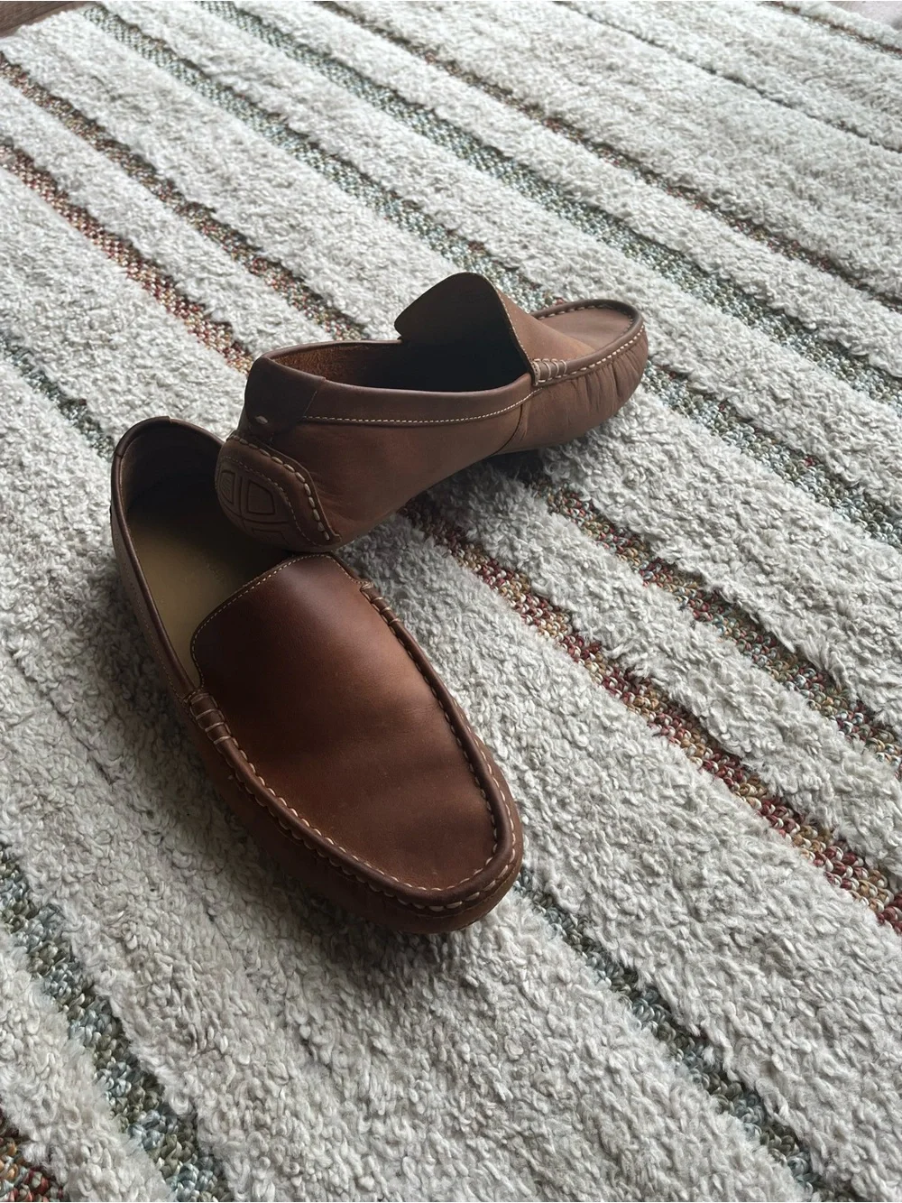 Cole Haan Tan Leather Slip-On Moccasin Loafers